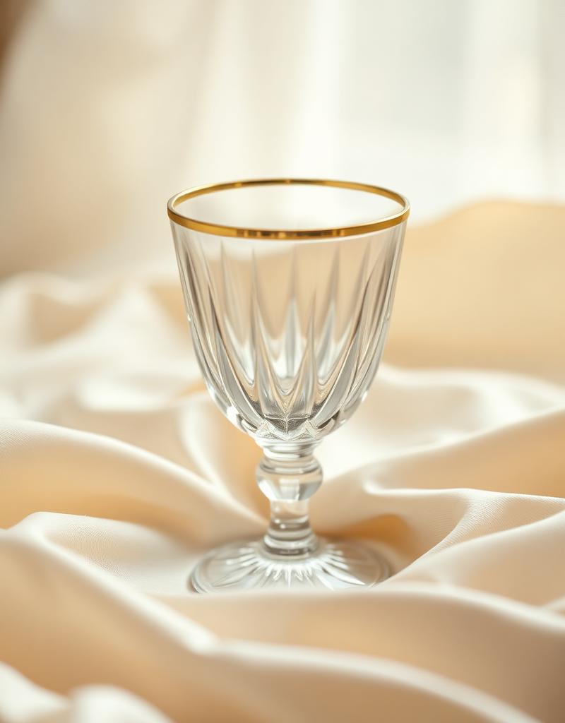 Gold-rimmed glassware
