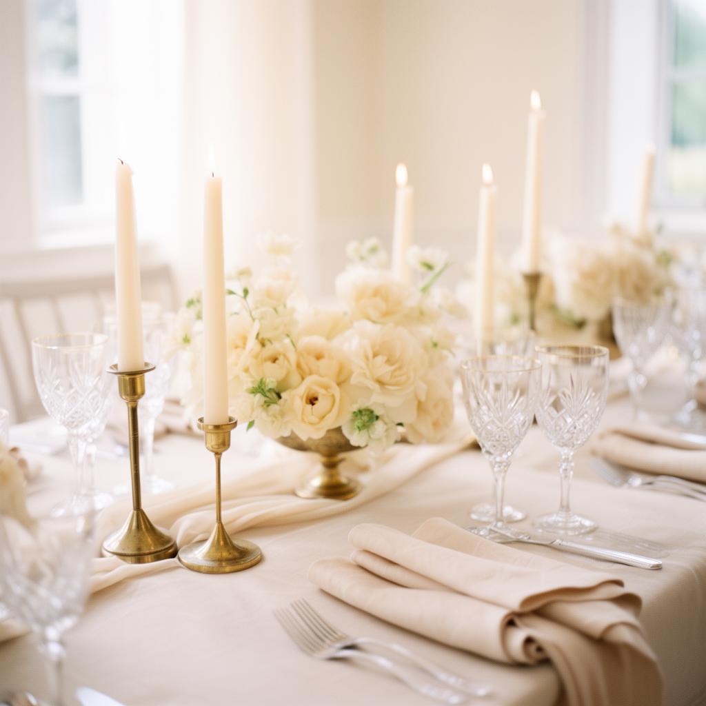 Editorial tablescape with heirloom stemware